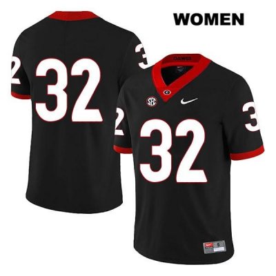 Women's Georgia Bulldogs NCAA #32 Monty Rice Nike Stitched Black Legend Authentic No Name College Football Jersey NEL6554HW